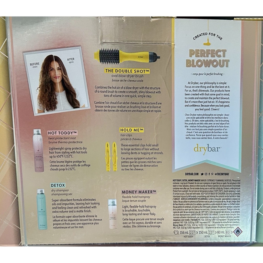 Drybar Double Shot Jackpot Smooth Hair Essentials Gift Set Blow Dryer Brush NEW! - Picture 3 of 8